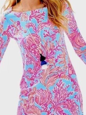 Pink and Blue Women's Mini Dress